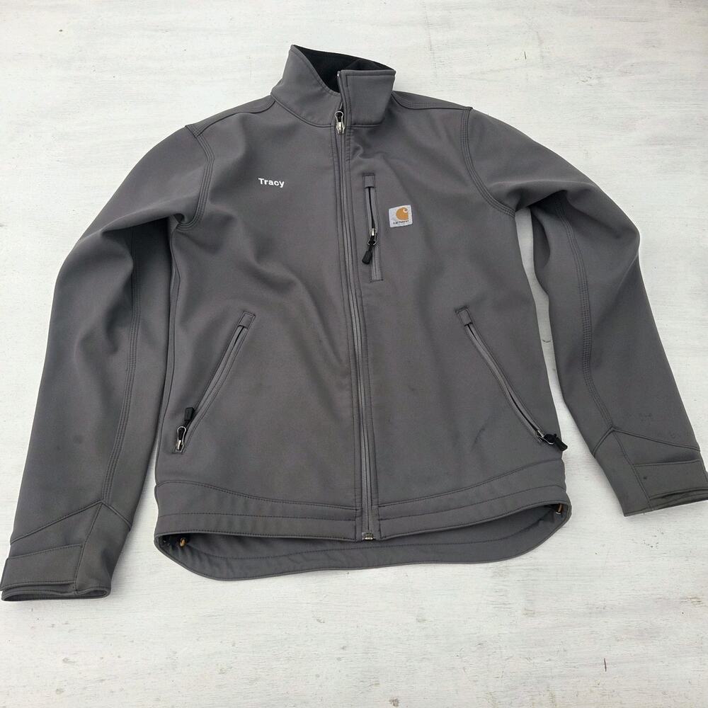Carhartt Jacket Mens S Gray Rain Defender Softshell Workwear Full Zip READ